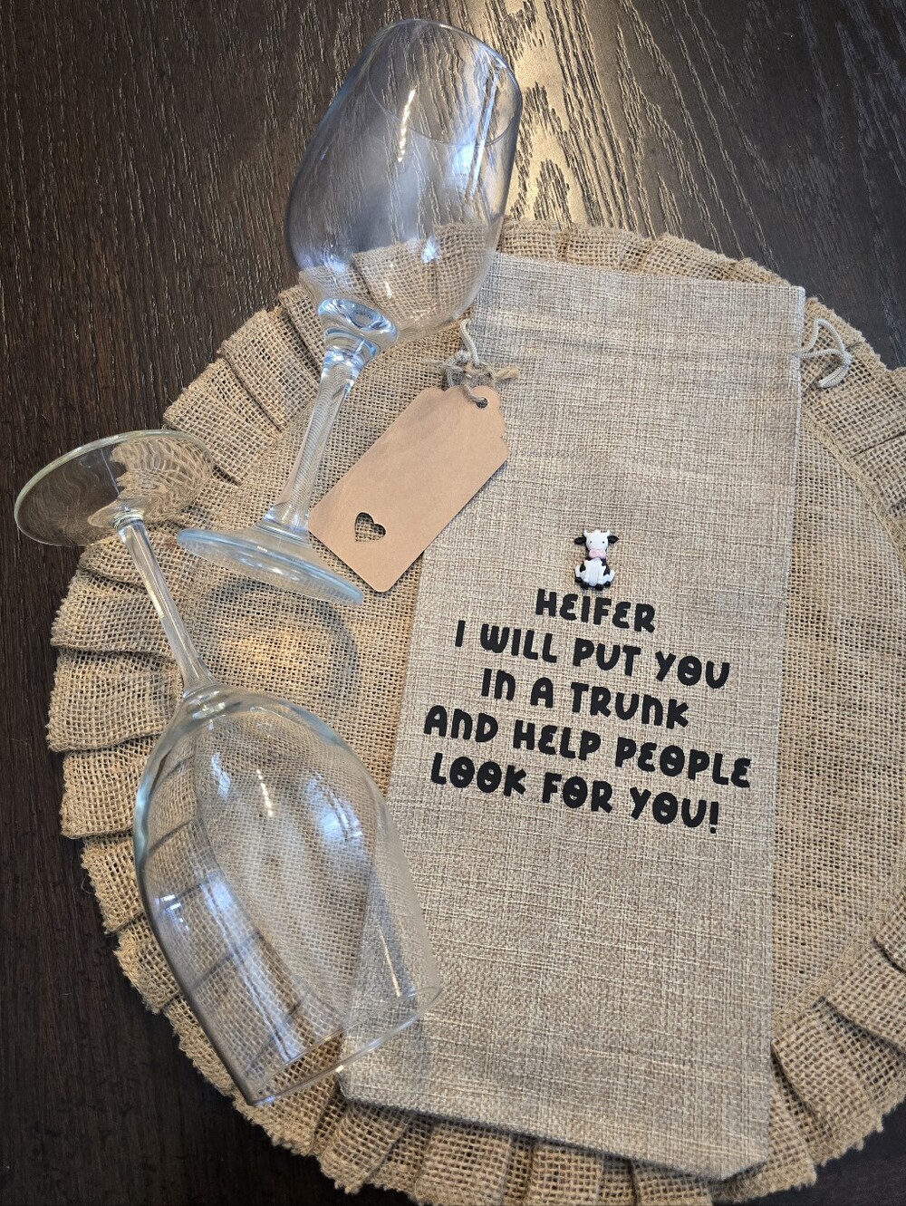 🐮 Heifer, I Will Put You In A Trunk... 🤐 | Funny Wine Bag Gift,🍷